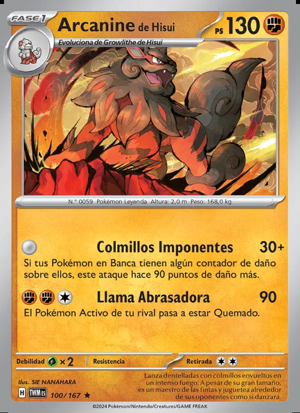 Image of the card Arcanine de Hisui