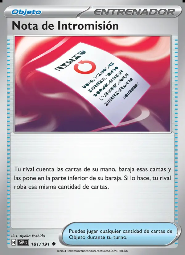 Image of the card Nota de Intromisión