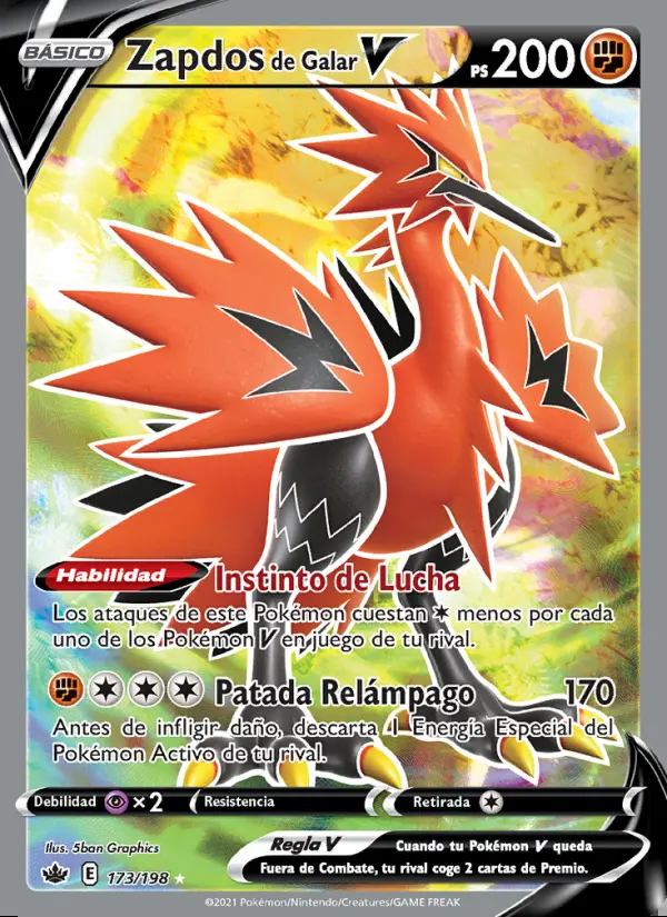 Image of the card Zapdos de Galar V